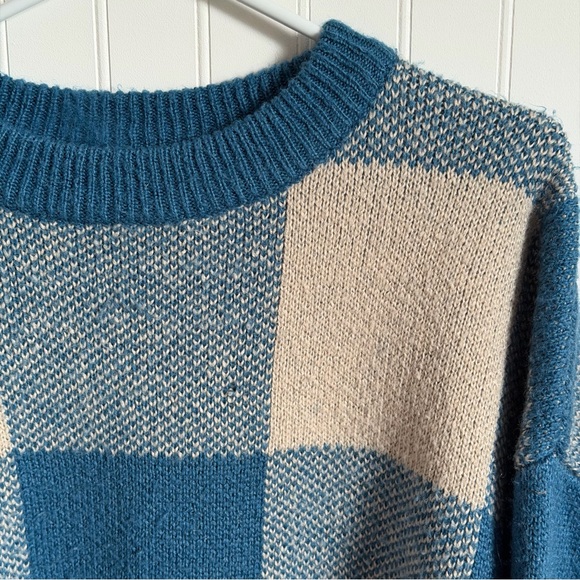 OAK + FORT Oversized Checkered Crewneck Sweater - Picture 2 of 8